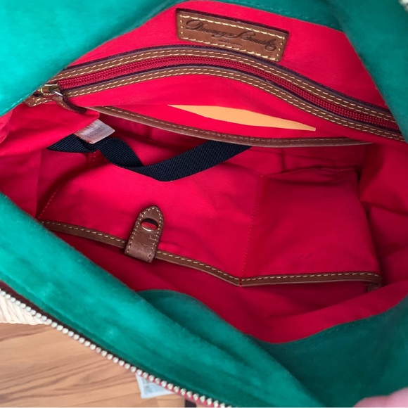 Dooney and Bourke double strap tassel leather satchel handbag in wine - Picture 10 of 13